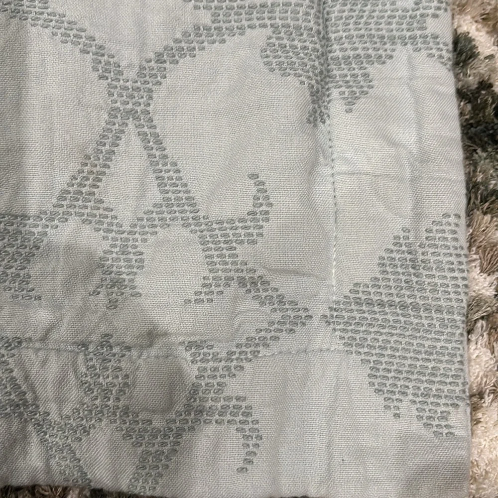 Pottery Barn Jacquard Matelasse Blue Gray (lite green)Euro Shams 26”x26”Set of 2